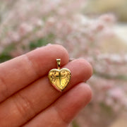 14K Yellow Gold-Plated Sterling Silver Cross Heart Locket