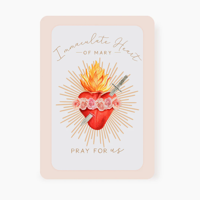 Immaculate Heart of Mary Prayer Card | Beige Cards Crossroads Collective