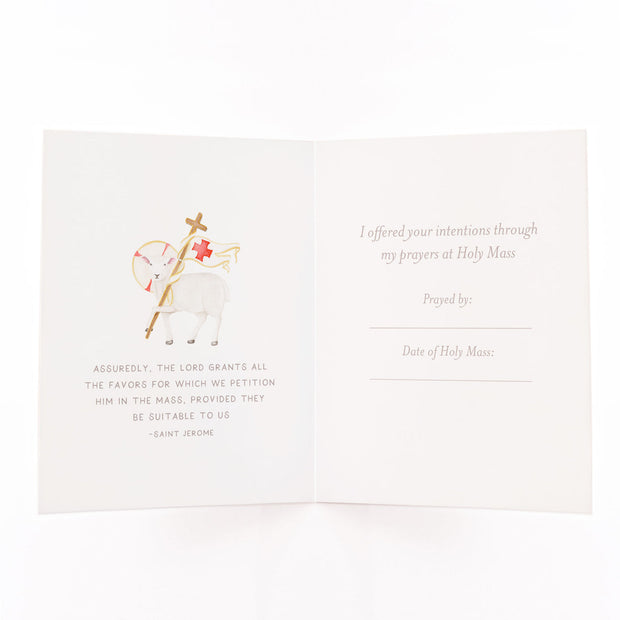 "I Prayed for you at Mass" Card | White Cards Crossroads Collective