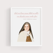 Let Us Love | St Therese of Lisieux | Art Print Crossroads Collective
