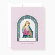 Our Lady of Sorrows Novena Card | Light Purple Cards Crossroads Collective