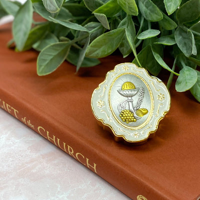 Gold and Silver Plated Metal First Communion Keepsake Box Crossroads Collective