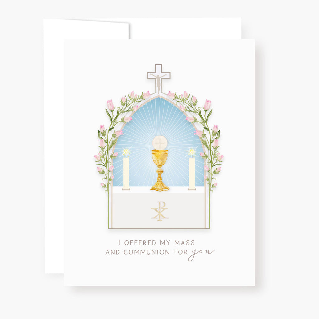 "I Prayed for you at Mass" Card | White Cards Crossroads Collective