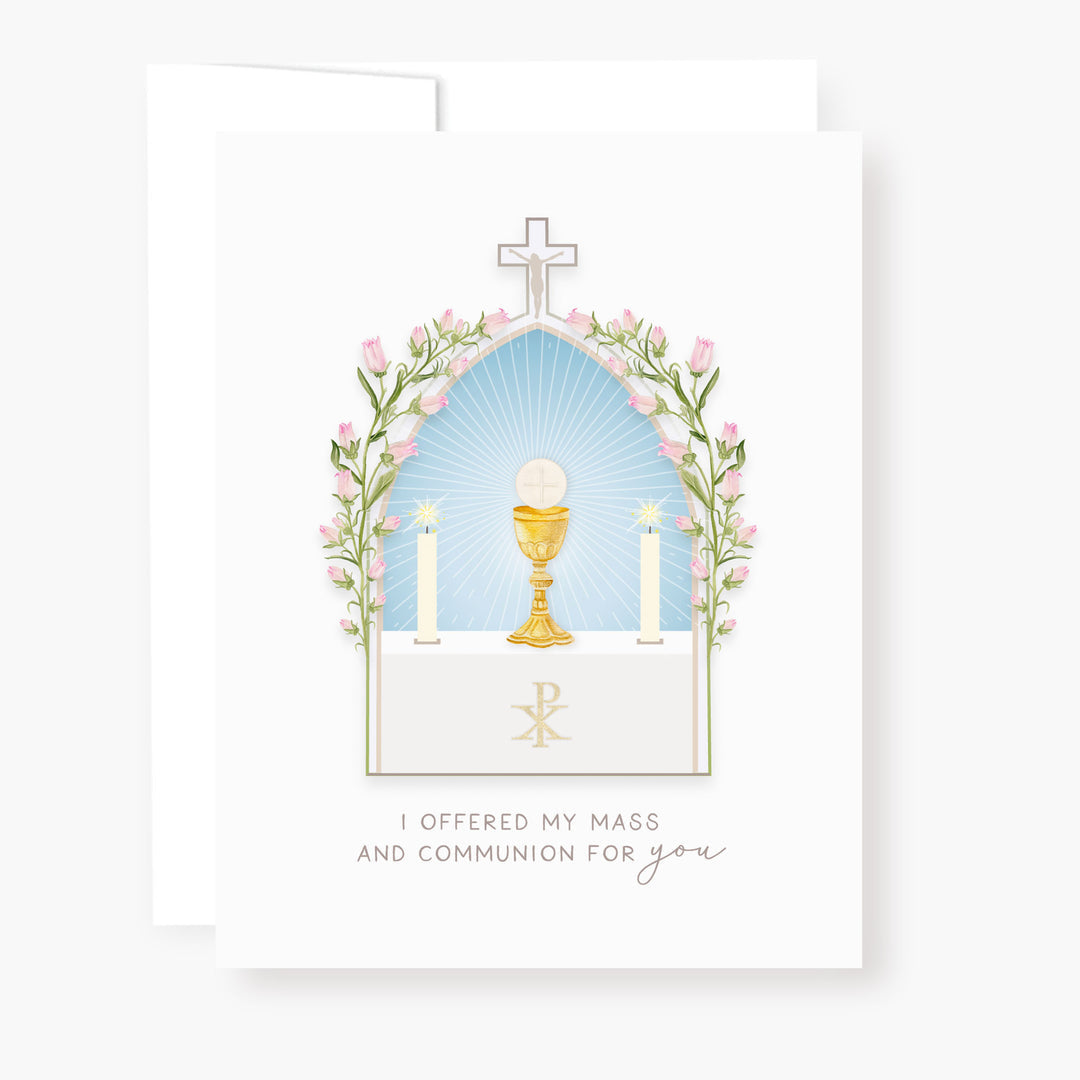 "I Prayed for you at Mass" Card | White Cards Crossroads Collective