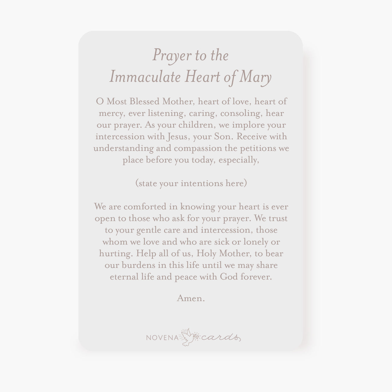 Immaculate Heart of Mary Prayer Card | Bright Pink Cards Crossroads Collective