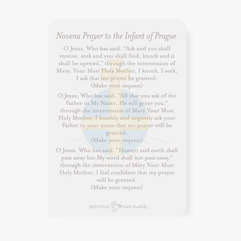 Infant of Prague Novena Prayer Card | Blue Cards Crossroads Collective
