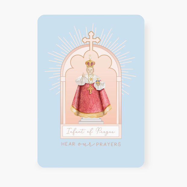 Infant of Prague Novena Prayer Card | Blue Cards Crossroads Collective