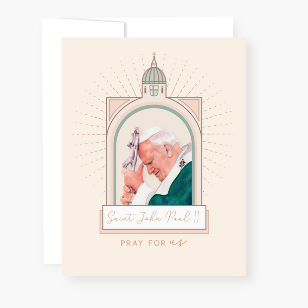 St. John Paul II Novena Card | Vatican Design | Beige Cards Crossroads Collective