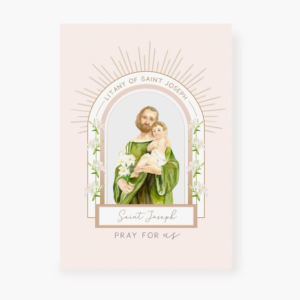 Litany of St Joseph Card | Beige Cards Crossroads Collective