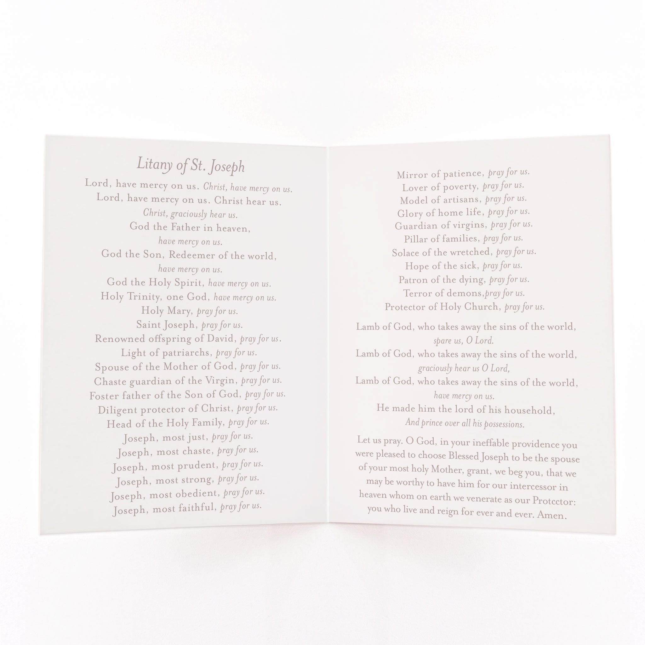 Litany of St Joseph Card | Beige Cards Crossroads Collective