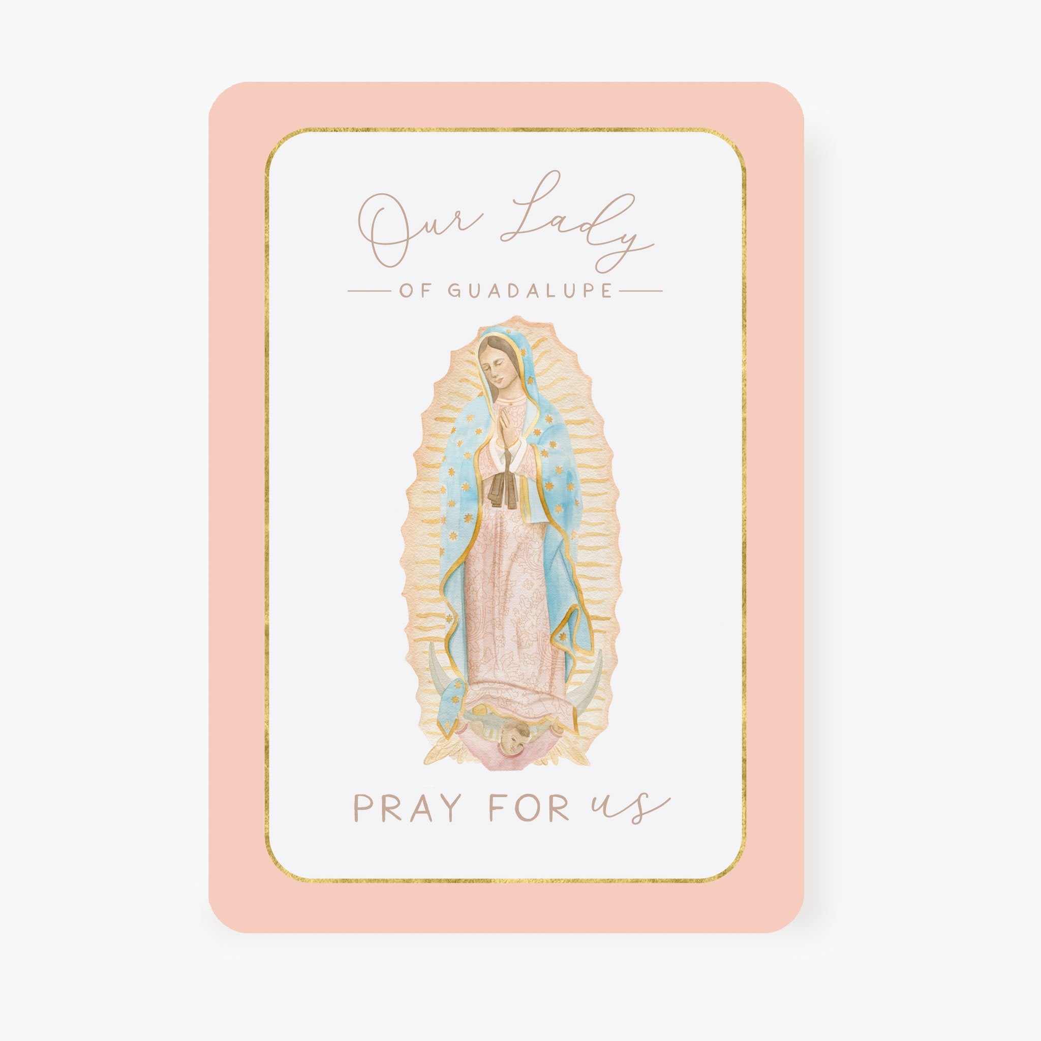 Our Lady of Guadalupe Prayer Card | Pray For Us | Peach Cards Crossroads Collective