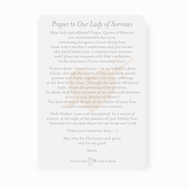 Our Lady of Sorrows Prayer Card | Pray For Us | Mint Green Cards Crossroads Collective