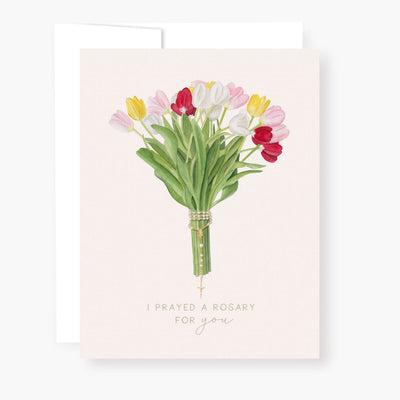 Rosary Card | Bouquet | Mixed Tulips Cards Crossroads Collective