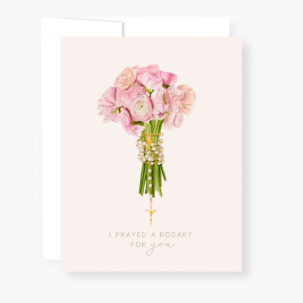 Rosary Card | Bouquet | Pink Ranunculus Cards Crossroads Collective