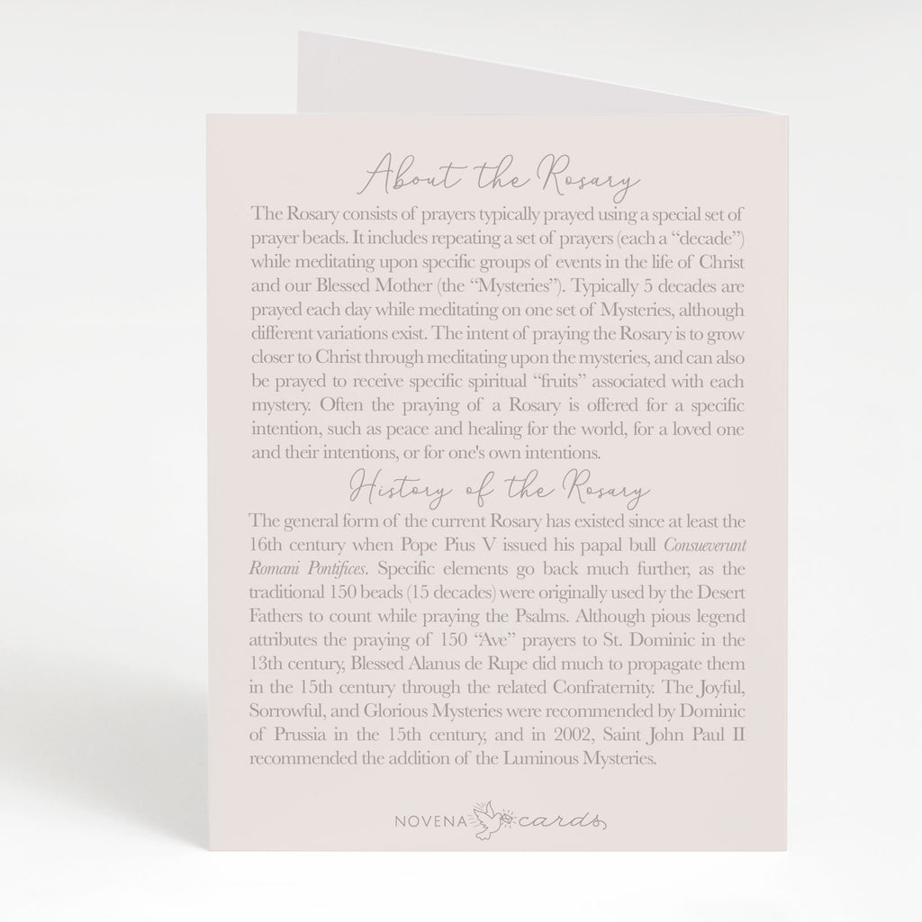 Rosary Card | Wooden Rosary | Beige Crossroads Collective