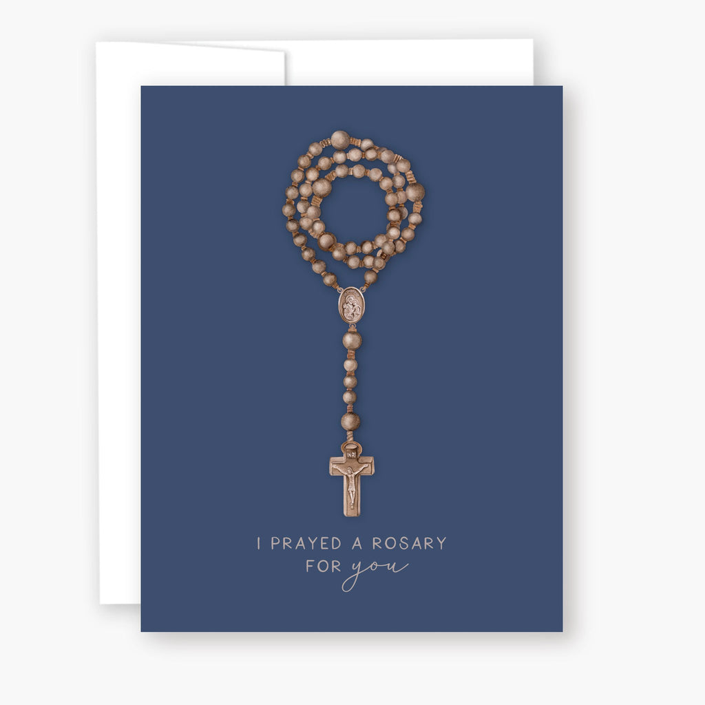 Rosary Card | Wooden Rosary | Navy Blue Crossroads Collective