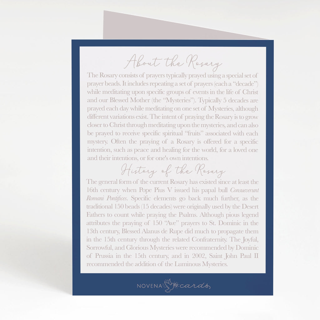 Rosary Card | Wooden Rosary | Navy Blue Crossroads Collective