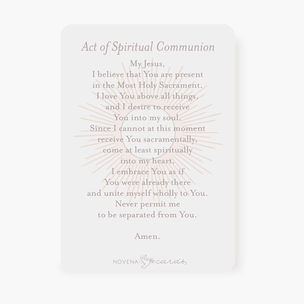 Spiritual Communion Prayer Card | Blessed Sacrament | Beige Cards Crossroads Collective