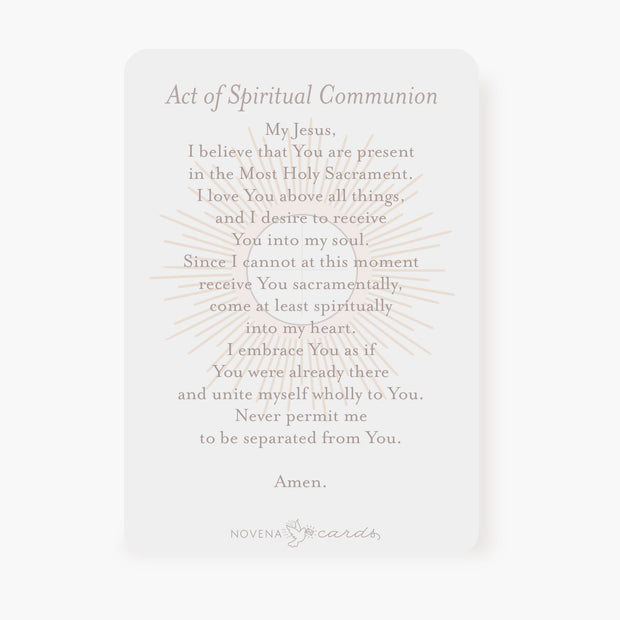 Spiritual Communion Prayer Card | Blessed Sacrament | Beige Cards Crossroads Collective