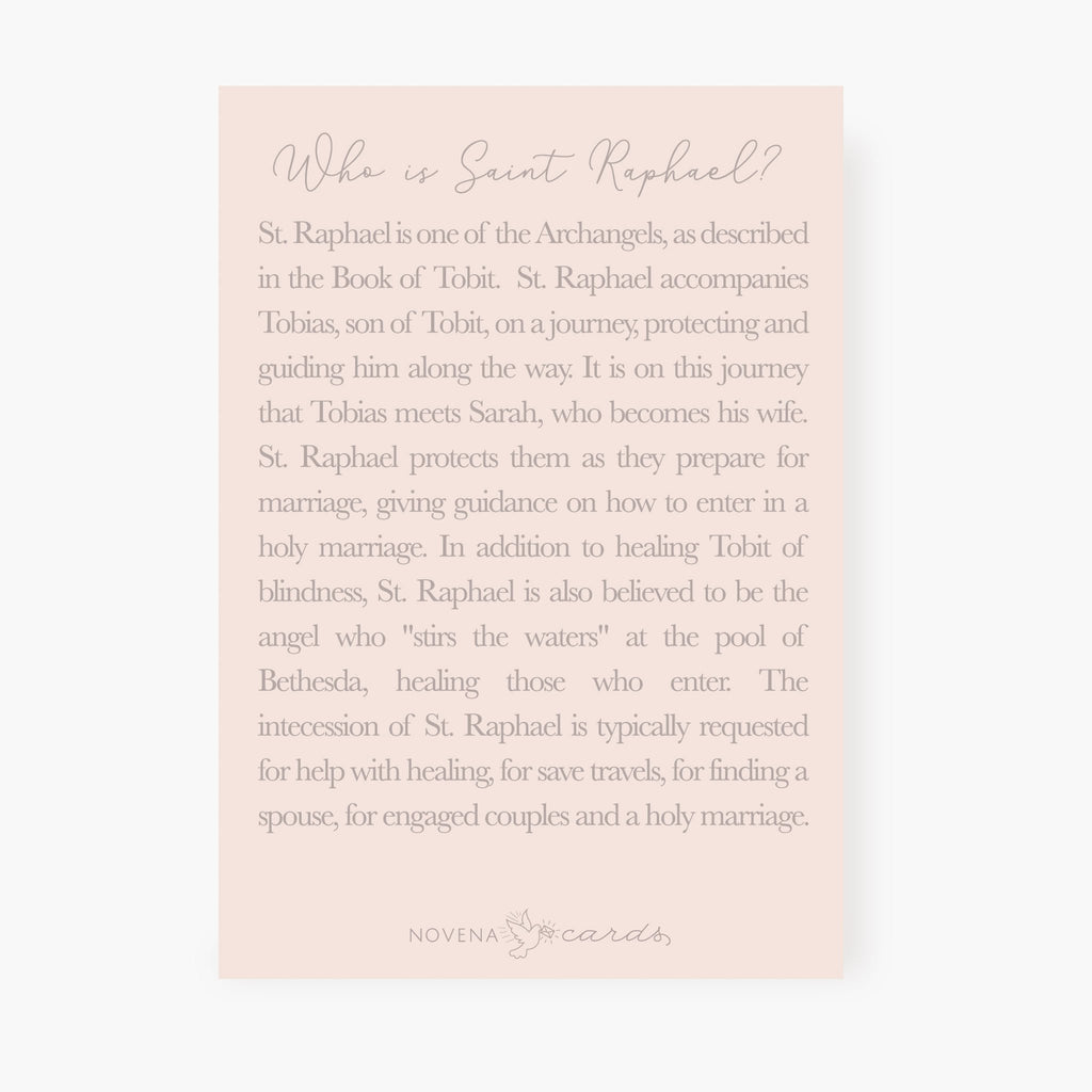 St. Raphael Prayer Card | Wise Choice of a Marriage Partner | Beige Cards Crossroads Collective