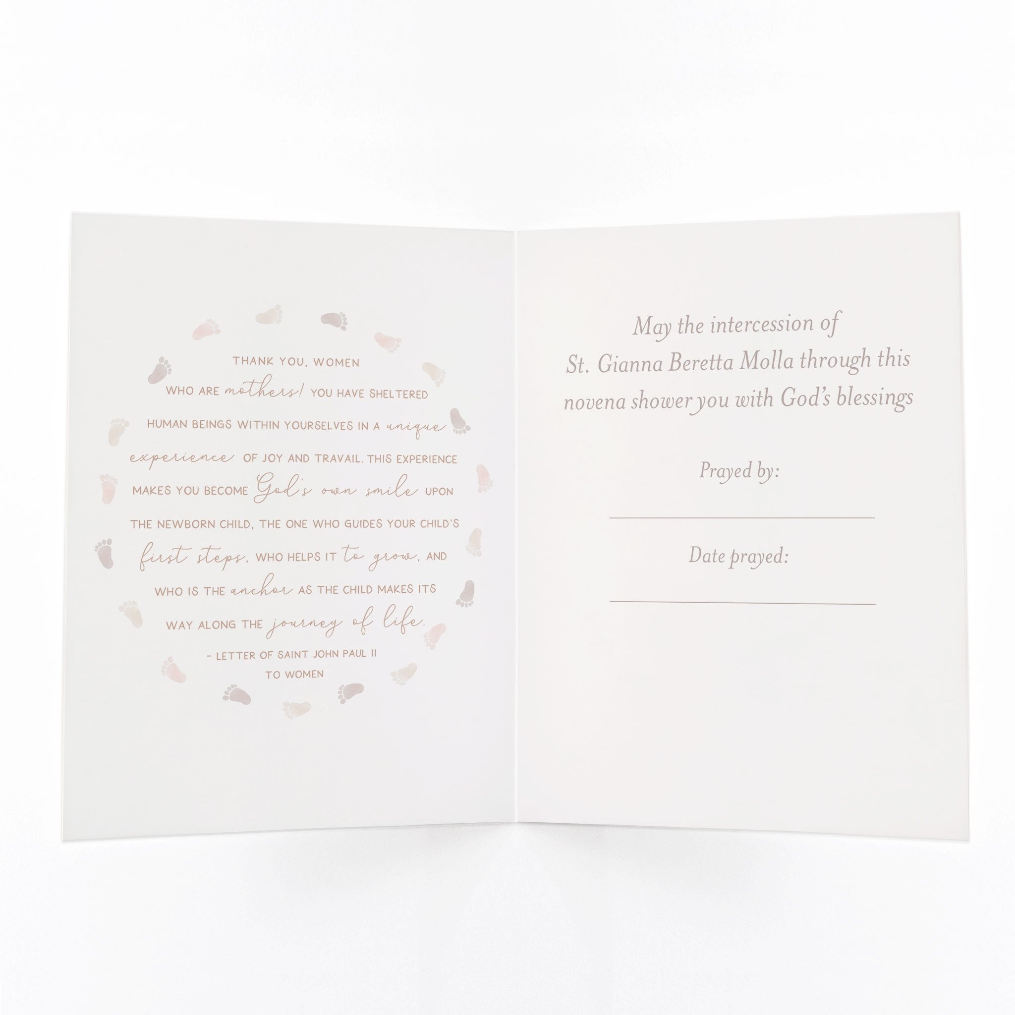 St. Gianna Beretta Molla Novena Card | Beige Cards Crossroads Collective