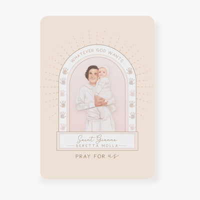 St. Gianna Beretta Molla Prayer Card | Beige Cards Crossroads Collective