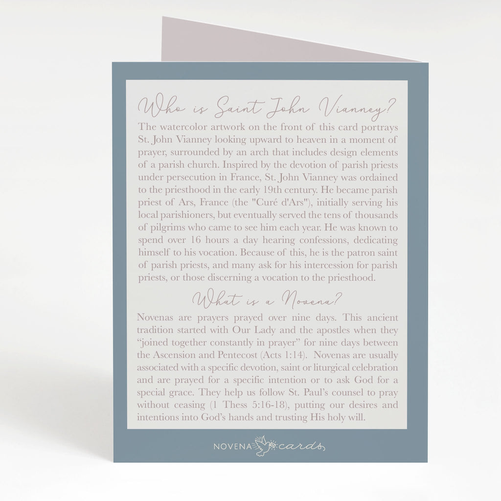 St. John Vianney Novena Card | Slate Blue Cards Crossroads Collective