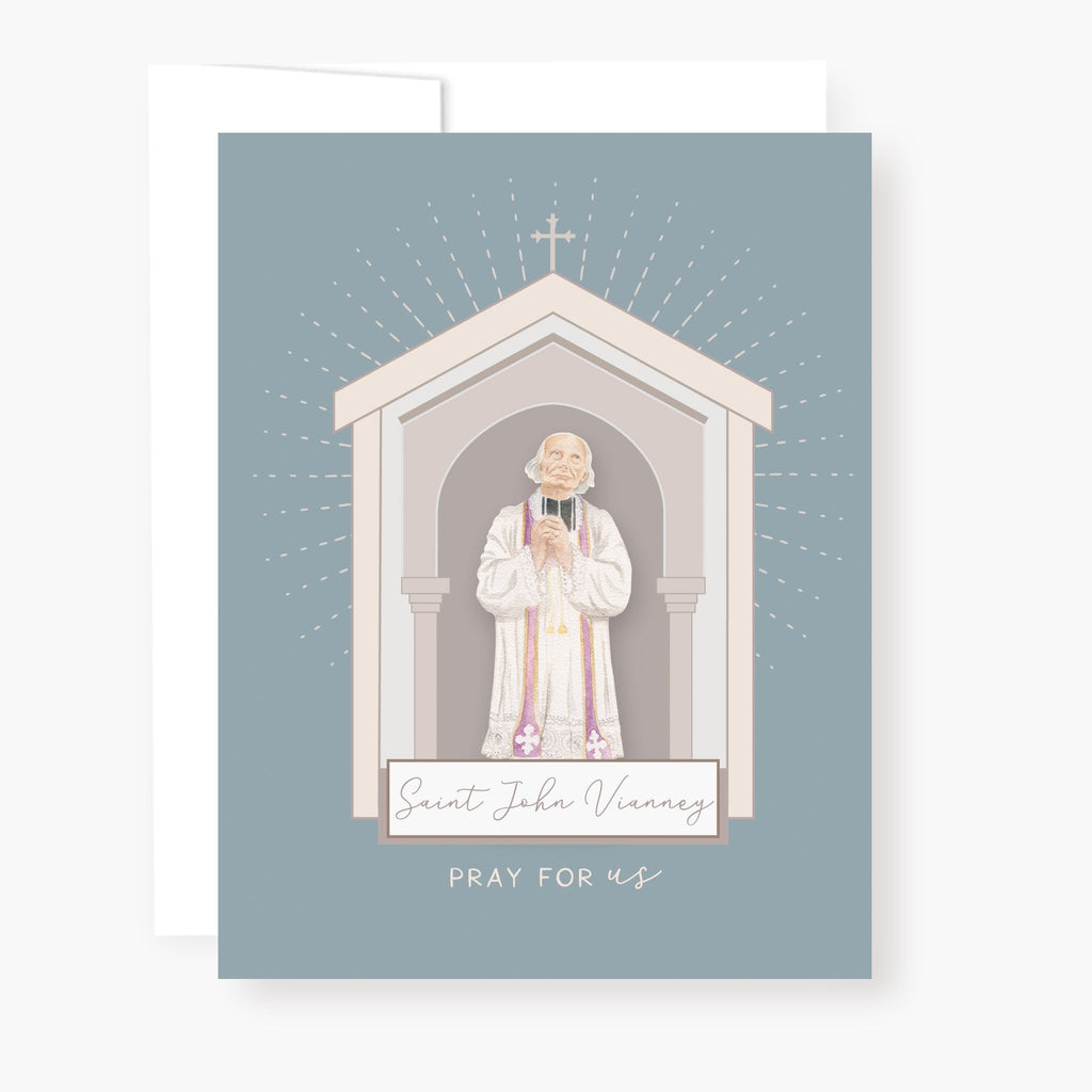 St. John Vianney Novena Card | Slate Blue Cards Crossroads Collective