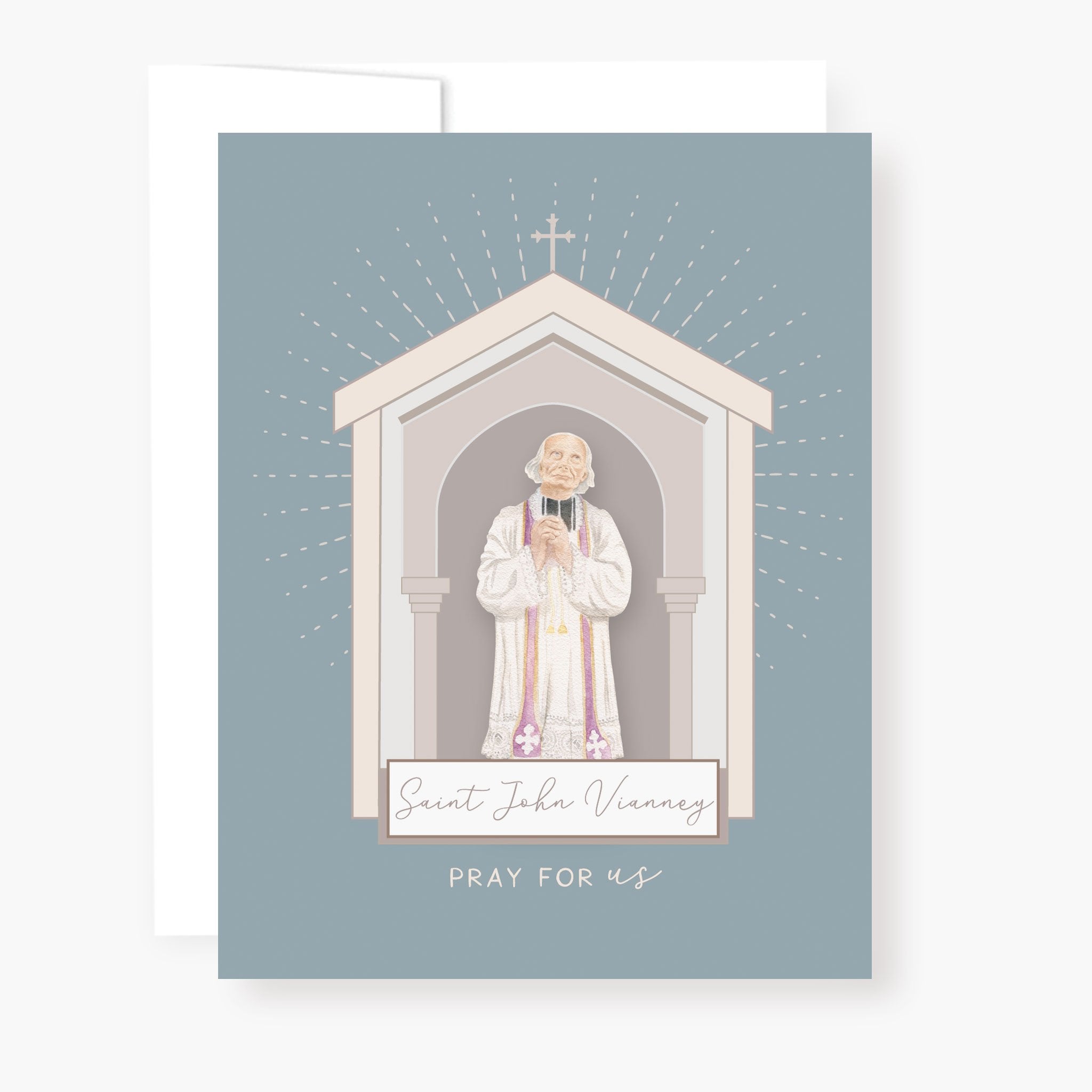 St. John Vianney Novena Card | Slate Blue Cards Crossroads Collective