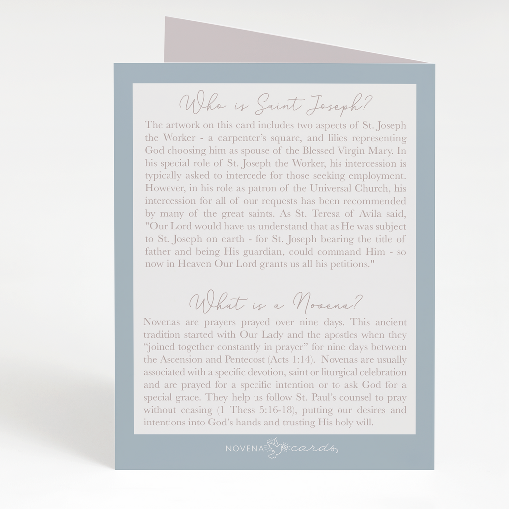 St. Joseph the Worker Novena Card Slate Blue Cards Crossroads Collective