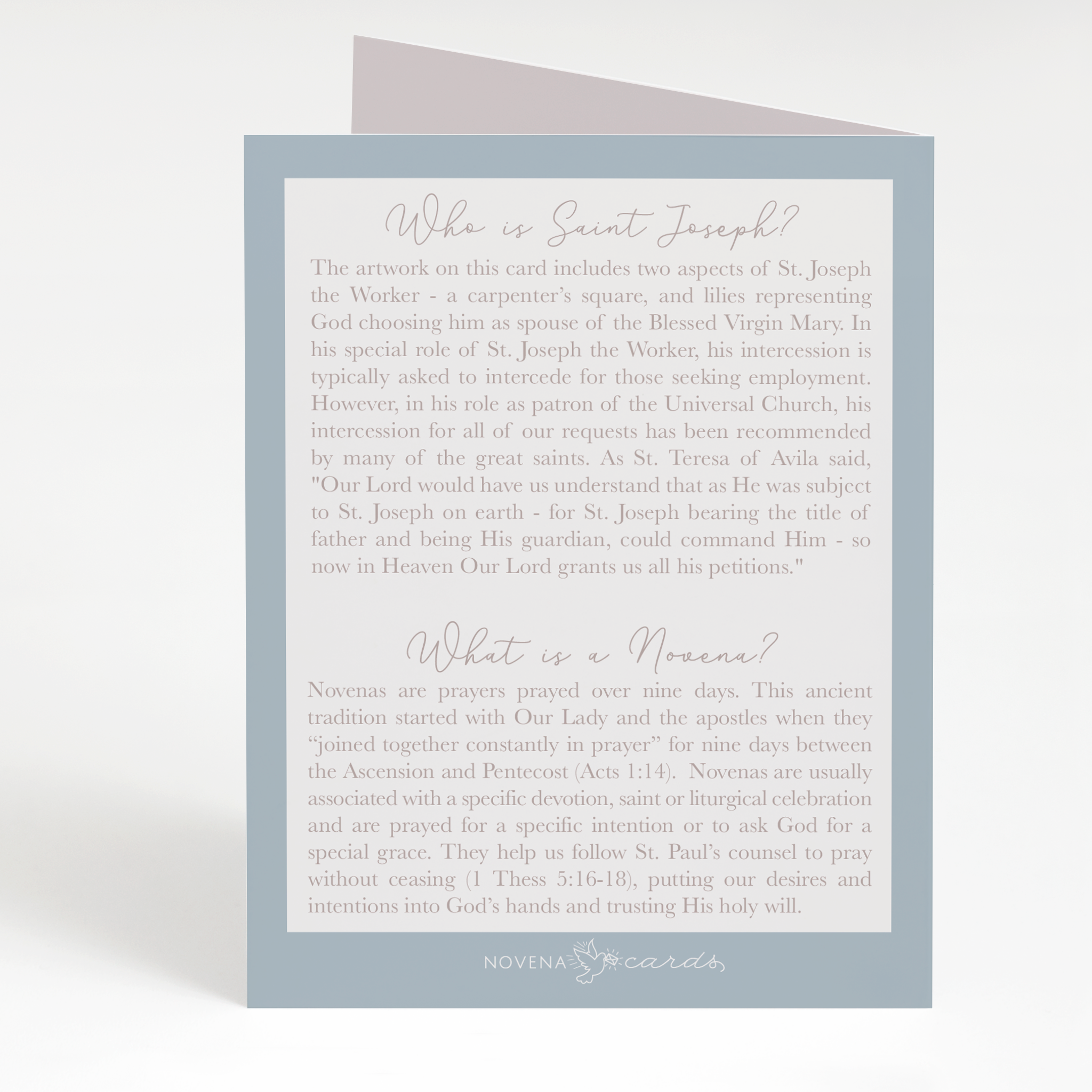 St. Joseph the Worker Novena Card Slate Blue Cards Crossroads Collective