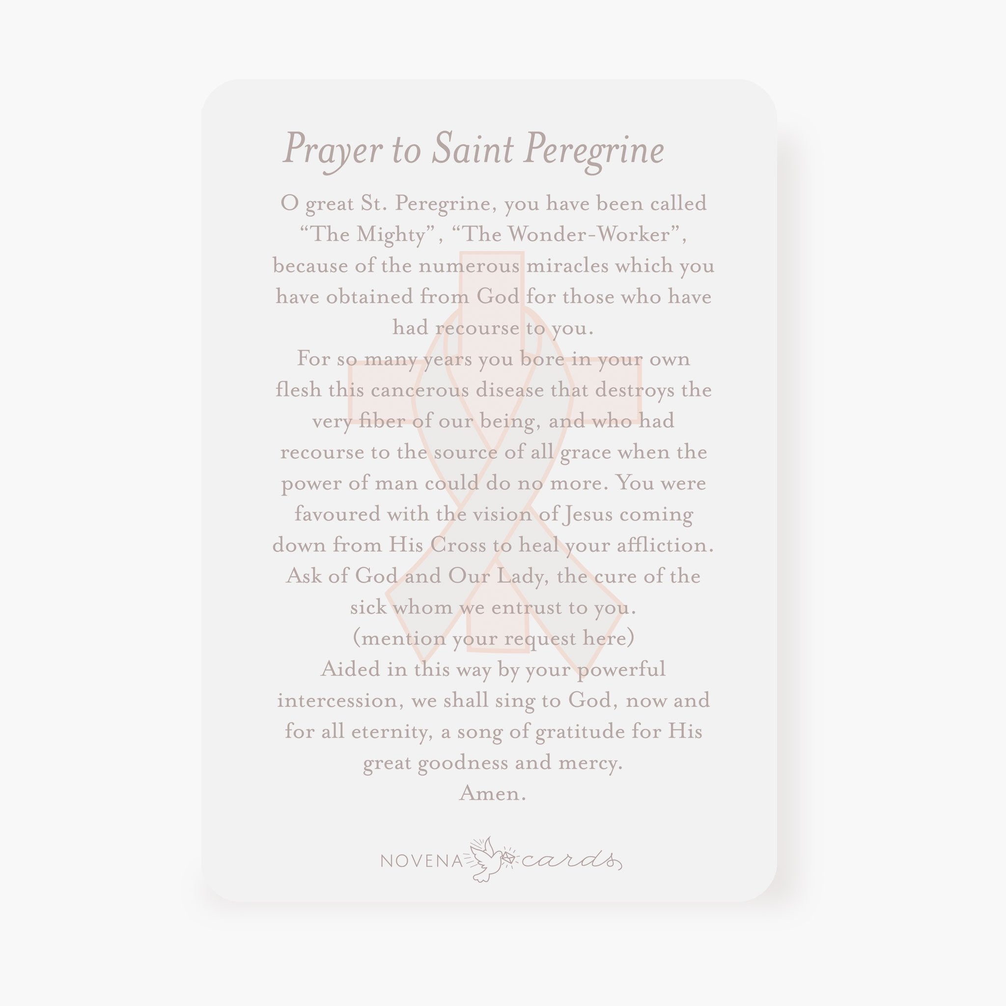 St. Peregrine Prayer Card | Blue Green Cards Crossroads Collective