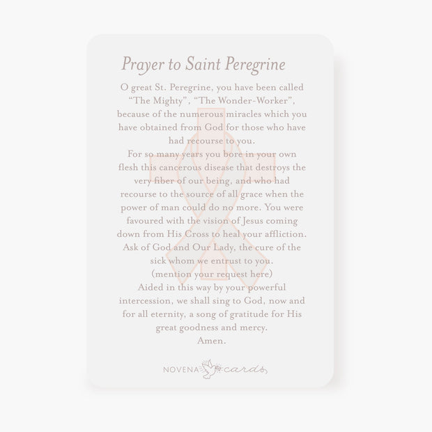 St. Peregrine Prayer Card | Blue Green Cards Crossroads Collective