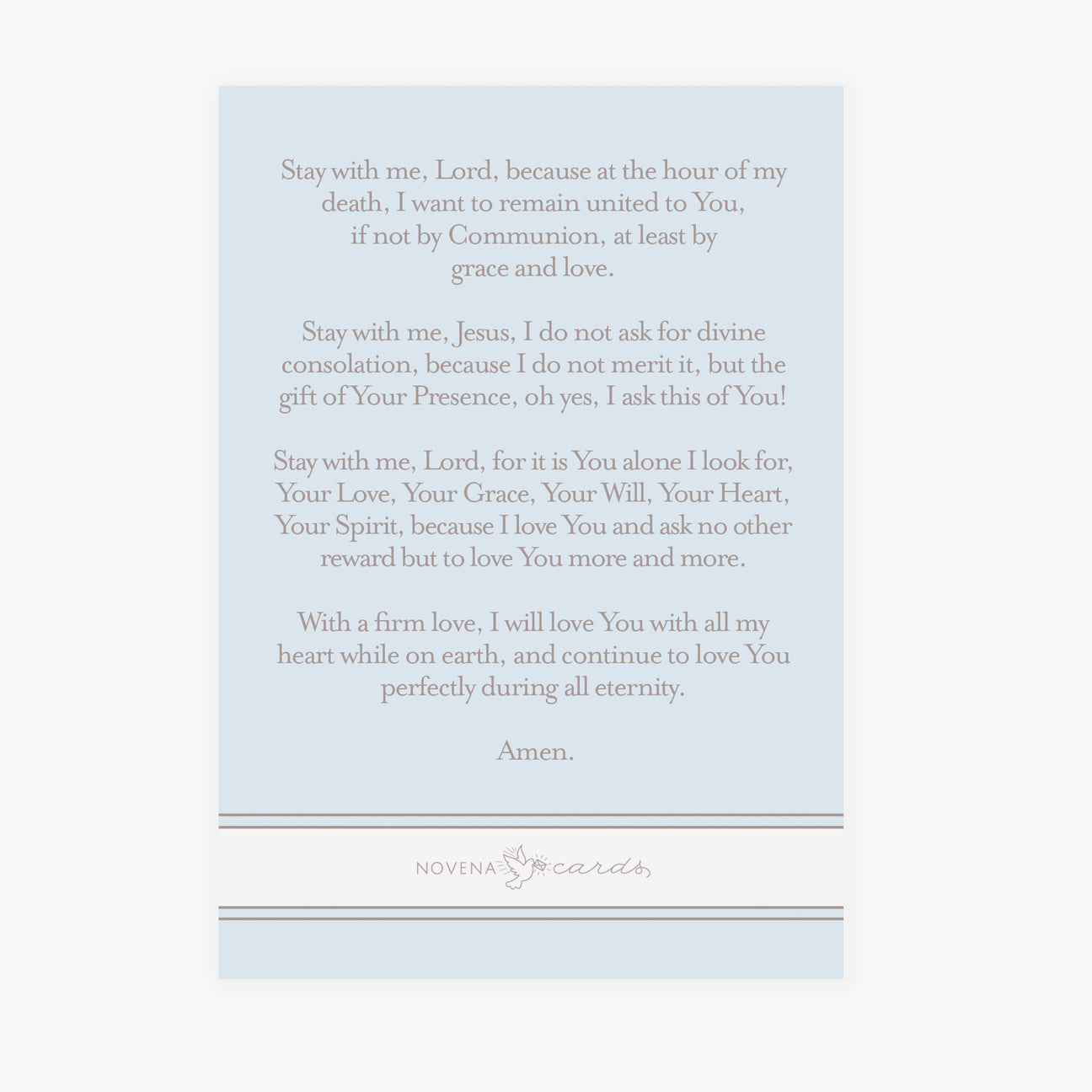 Stay With Me Lord Prayer Card | Light Blue Crossroads Collective