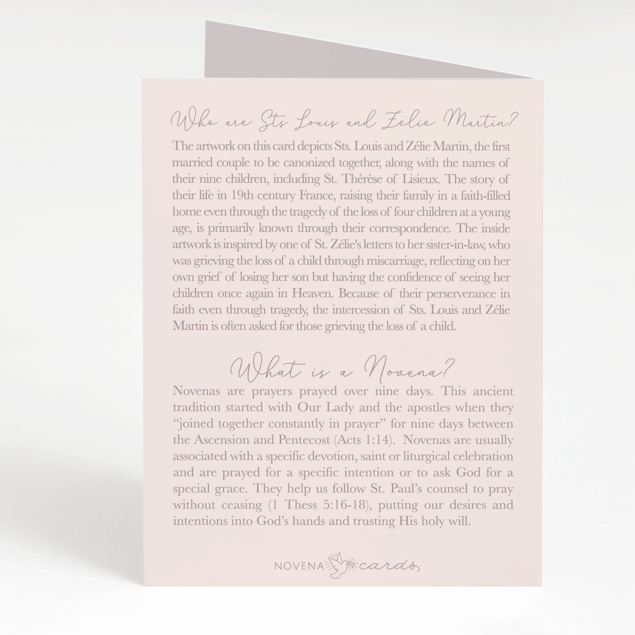 Sts. Louis and Zelie Martin Novena Card | Beige | Loss of Child Cards Crossroads Collective